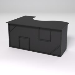 Стол эргономичный офисный СЭ-12А (правосторонний) СТРОНГ в стиле ЛОФТ декор №4, Черный