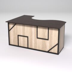 Стол эргономичный офисный СЭ-12А (правосторонний) СТРОНГ в стиле ЛОФТ декор №4, Дуб Венге и Дуб Сонома