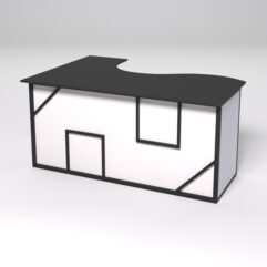 Стол эргономичный офисный СЭ-12А (правосторонний) СТРОНГ в стиле ЛОФТ декор №4, Черный и Белый