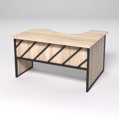 Стол эргономичный офисный СЭ-13 (левосторонний) СТРОНГ в стиле ЛОФТ декор №2, Дуб Сонома