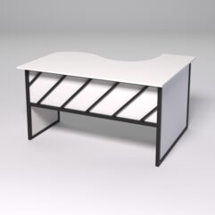 Стол эргономичный офисный СЭ-13 (левосторонний) СТРОНГ в стиле ЛОФТ декор №2, Белый