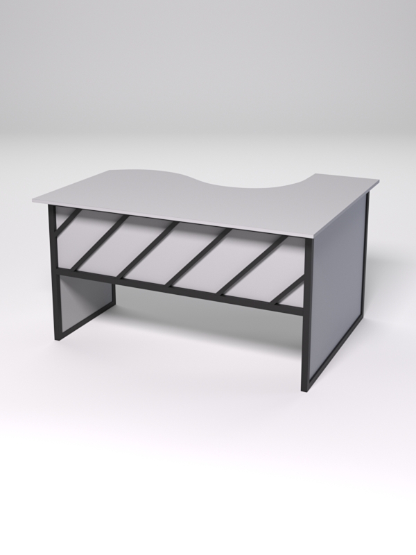 Стол эргономичный офисный СЭ-13 (левосторонний) СТРОНГ в стиле ЛОФТ декор №2, Серый