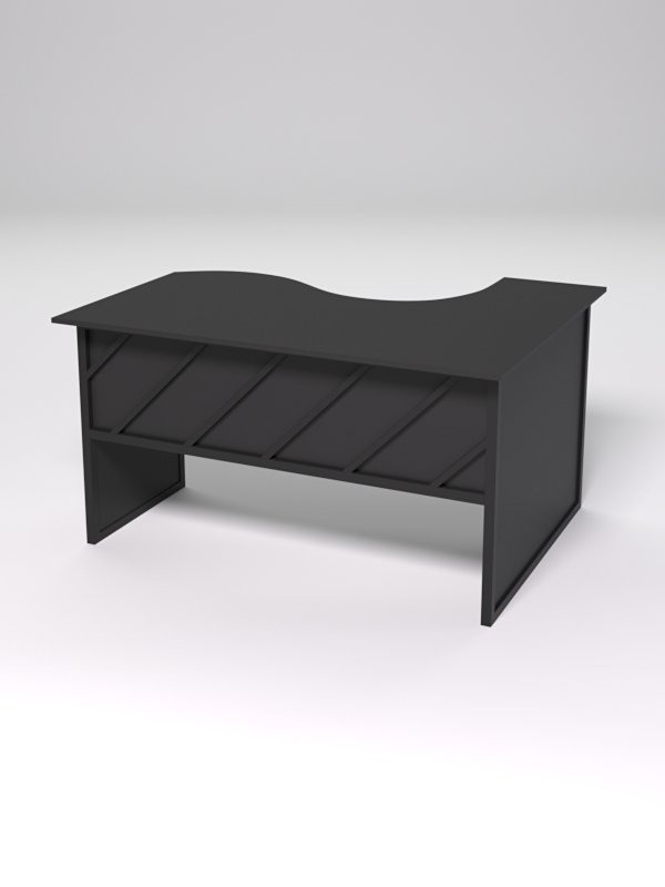 Стол эргономичный офисный СЭ-13 (левосторонний) СТРОНГ в стиле ЛОФТ декор №2, Черный