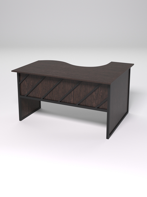 Стол эргономичный офисный СЭ-13 (левосторонний) СТРОНГ в стиле ЛОФТ декор №2, Дуб Венге