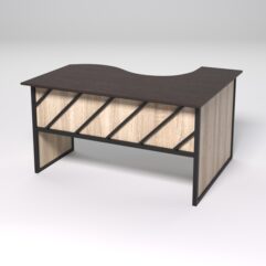 Стол эргономичный офисный СЭ-13 (левосторонний) СТРОНГ в стиле ЛОФТ декор №2, Дуб Венге и Дуб Сонома