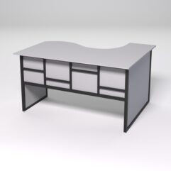 Стол эргономичный офисный СЭ-13 (левосторонний) СТРОНГ в стиле ЛОФТ декор №3, Серый