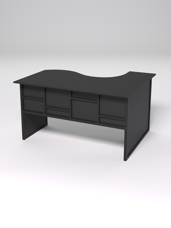 Стол эргономичный офисный СЭ-13 (левосторонний) СТРОНГ в стиле ЛОФТ декор №3, Черный