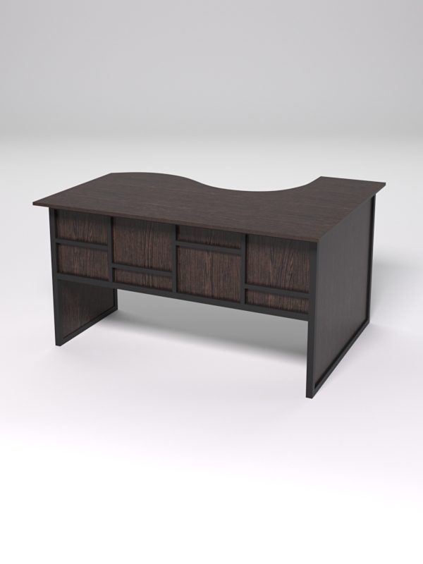 Стол эргономичный офисный СЭ-13 (левосторонний) СТРОНГ в стиле ЛОФТ декор №3, Дуб Венге