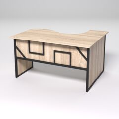 Стол эргономичный офисный СЭ-13 (левосторонний) СТРОНГ в стиле ЛОФТ декор №4, Дуб Сонома