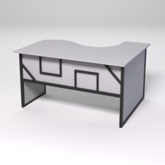 Стол эргономичный офисный СЭ-13 (левосторонний) СТРОНГ в стиле ЛОФТ декор №4, Серый