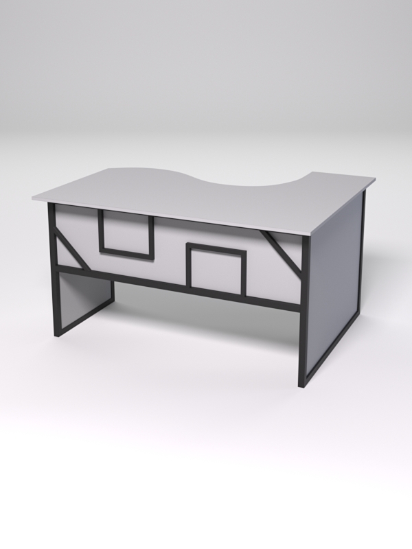 Стол эргономичный офисный СЭ-13 (левосторонний) СТРОНГ в стиле ЛОФТ декор №4, Серый