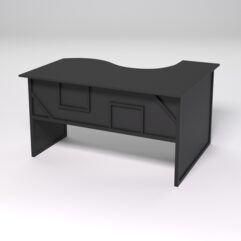 Стол эргономичный офисный СЭ-13 (левосторонний) СТРОНГ в стиле ЛОФТ декор №4, Черный