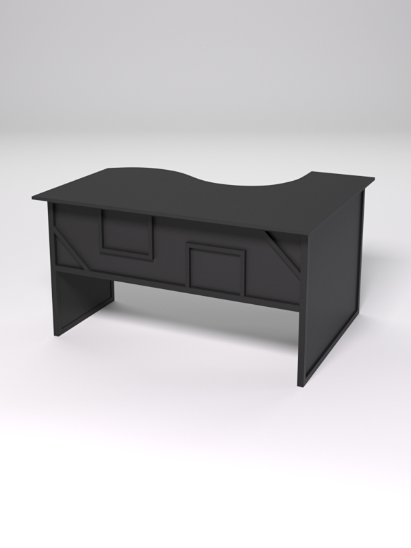 Стол эргономичный офисный СЭ-13 (левосторонний) СТРОНГ в стиле ЛОФТ декор №4, Черный