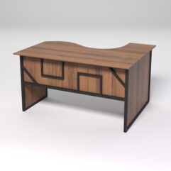 Стол эргономичный офисный СЭ-13 (левосторонний) СТРОНГ в стиле ЛОФТ декор №4, Орех