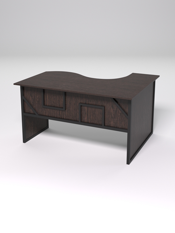 Стол эргономичный офисный СЭ-13 (левосторонний) СТРОНГ в стиле ЛОФТ декор №4, Дуб Венге