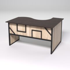 Стол эргономичный офисный СЭ-13 (левосторонний) СТРОНГ в стиле ЛОФТ декор №4, Дуб Венге и Дуб Сонома