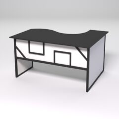 Стол эргономичный офисный СЭ-13 (левосторонний) СТРОНГ в стиле ЛОФТ декор №4, Черный и Белый