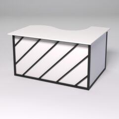 Стол эргономичный офисный СЭ-13А (левосторонний) СТРОНГ в стиле ЛОФТ декор №2, Белый