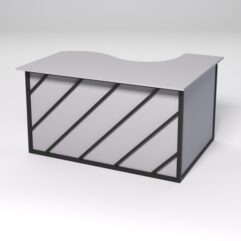 Стол эргономичный офисный СЭ-13А (левосторонний) СТРОНГ в стиле ЛОФТ декор №2, Серый