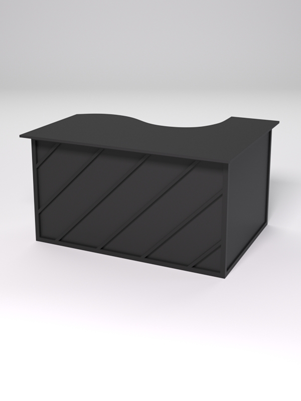 Стол эргономичный офисный СЭ-13А (левосторонний) СТРОНГ в стиле ЛОФТ декор №2, Черный