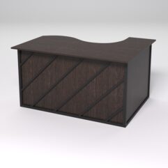 Стол эргономичный офисный СЭ-13А (левосторонний) СТРОНГ в стиле ЛОФТ декор №2, Дуб Венге