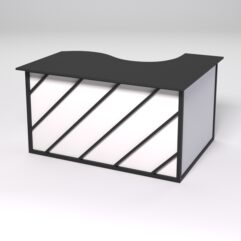 Стол эргономичный офисный СЭ-13А (левосторонний) СТРОНГ в стиле ЛОФТ декор №2, Черный и Белый