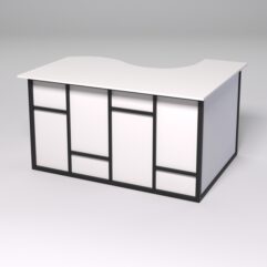 Стол эргономичный офисный СЭ-13А (левосторонний) СТРОНГ в стиле ЛОФТ декор №3, Белый