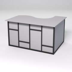 Стол эргономичный офисный СЭ-13А (левосторонний) СТРОНГ в стиле ЛОФТ декор №3, Серый