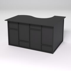 Стол эргономичный офисный СЭ-13А (левосторонний) СТРОНГ в стиле ЛОФТ декор №3, Дуб Венге