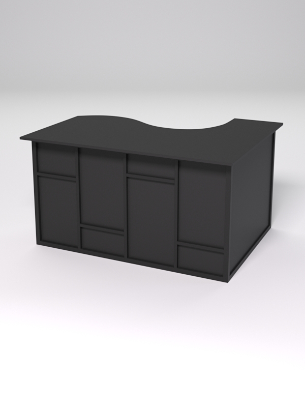 Стол эргономичный офисный СЭ-13А (левосторонний) СТРОНГ в стиле ЛОФТ декор №3, Дуб Венге