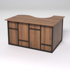 Стол эргономичный офисный СЭ-13А (левосторонний) СТРОНГ в стиле ЛОФТ декор №3, Орех