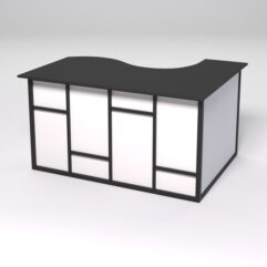 Стол эргономичный офисный СЭ-13А (левосторонний) СТРОНГ в стиле ЛОФТ декор №3, Черный и Белый