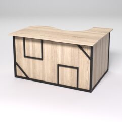 Стол эргономичный офисный СЭ-13А (левосторонний) СТРОНГ в стиле ЛОФТ декор №4, Дуб Сонома