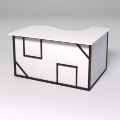 Стол эргономичный офисный СЭ-13А (левосторонний) СТРОНГ в стиле ЛОФТ декор №4, Белый