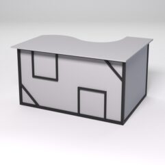 Стол эргономичный офисный СЭ-13А (левосторонний) СТРОНГ в стиле ЛОФТ декор №4, Серый