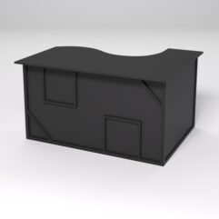 Стол эргономичный офисный СЭ-13А (левосторонний) СТРОНГ в стиле ЛОФТ декор №4, Черный