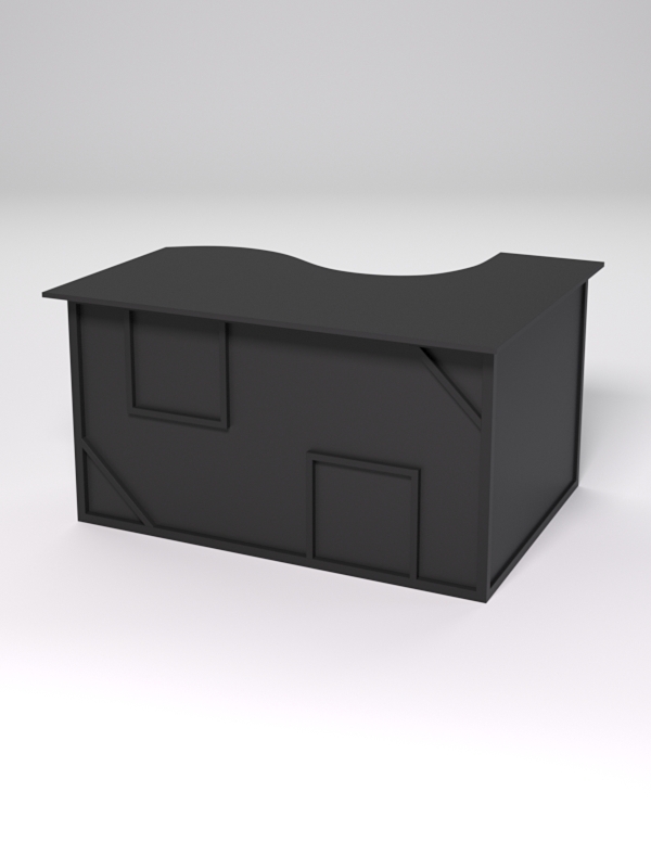 Стол эргономичный офисный СЭ-13А (левосторонний) СТРОНГ в стиле ЛОФТ декор №4, Черный