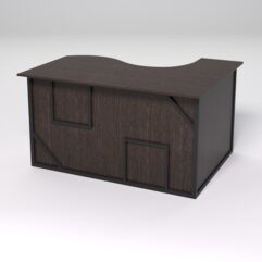 Стол эргономичный офисный СЭ-13А (левосторонний) СТРОНГ в стиле ЛОФТ декор №4, Дуб Венге