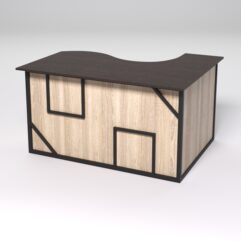 Стол эргономичный офисный СЭ-13А (левосторонний) СТРОНГ в стиле ЛОФТ декор №4, Дуб Венге и Дуб Сонома