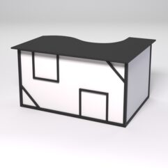 Стол эргономичный офисный СЭ-13А (левосторонний) СТРОНГ в стиле ЛОФТ декор №4, Черный и металлический каркас Белый