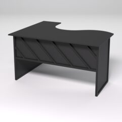 Стол эргономичный офисный СЭ-14 (правосторонний) СТРОНГ в стиле ЛОФТ декор №2, Черный