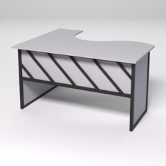 Стол эргономичный офисный СЭ-14 (правосторонний) СТРОНГ в стиле ЛОФТ декор №2, Серый