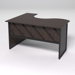 Стол эргономичный офисный СЭ-14 (правосторонний) СТРОНГ в стиле ЛОФТ декор №2, Дуб Венге