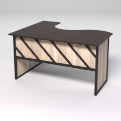 Стол эргономичный офисный СЭ-14 (правосторонний) СТРОНГ в стиле ЛОФТ декор №2, Дуб Венге и Дуб Сонома