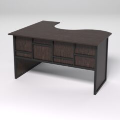 Стол эргономичный офисный СЭ-14 (правосторонний) СТРОНГ в стиле ЛОФТ декор №3, Дуб Венге