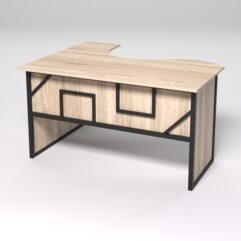 Стол эргономичный офисный СЭ-14 (правосторонний) СТРОНГ в стиле ЛОФТ декор №4, Дуб Сонома