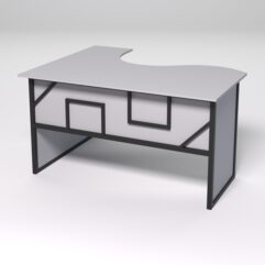 Стол эргономичный офисный СЭ-14 (правосторонний) СТРОНГ в стиле ЛОФТ декор №4, Серый