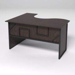 Стол эргономичный офисный СЭ-14 (правосторонний) СТРОНГ в стиле ЛОФТ декор №4, Дуб Венге