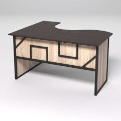 Стол эргономичный офисный СЭ-14 (правосторонний) СТРОНГ в стиле ЛОФТ декор №4, Дуб Венге и Дуб Сонома