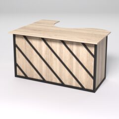 Стол эргономичный офисный СЭ-14А (правосторонний) СТРОНГ в стиле ЛОФТ декор №2, Дуб Сонома